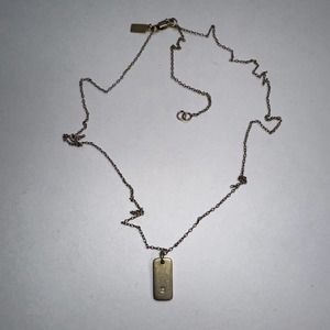 Nixin Diamond Chip 14k Gold Plated Charm Necklace Chain 17-20" Signed